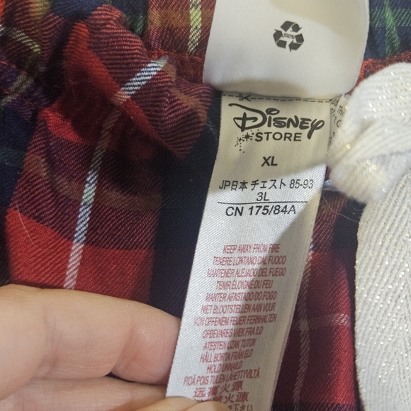 Disney Store Pajama Pants Womens XL Red Plaid Loungewear - Picture 3 of 7